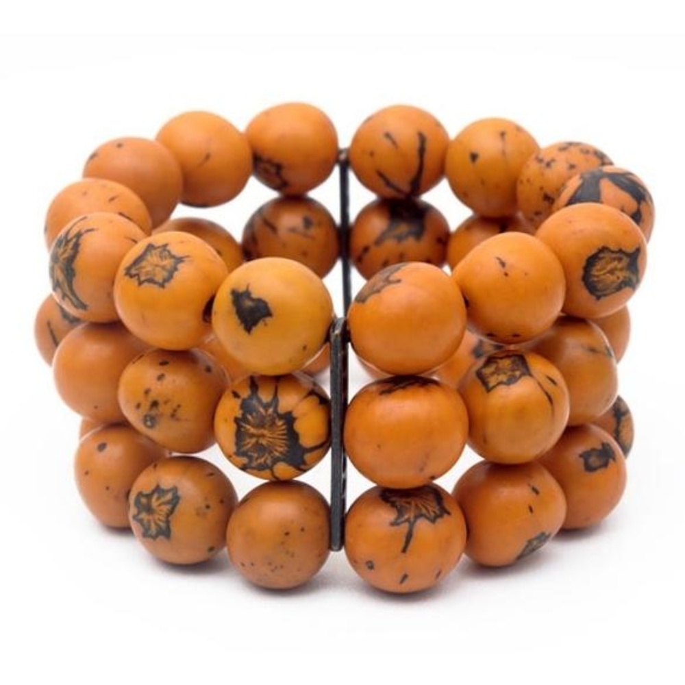 New Maria Oiticica Yellow Seed Stretch Bracelet